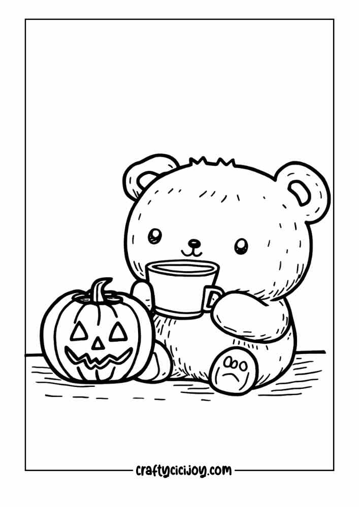 Cozy Halloween Coloring Page 12