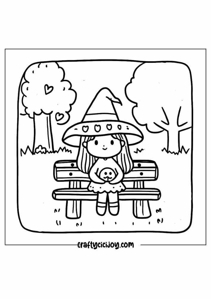 Cozy Halloween Coloring Page 34