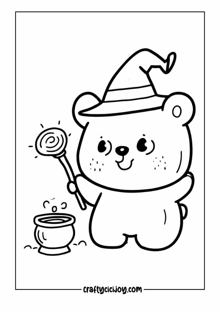 cozy halloween coloring pages

