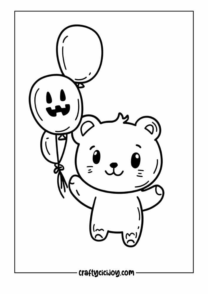 Cozy Halloween Coloring Page 8