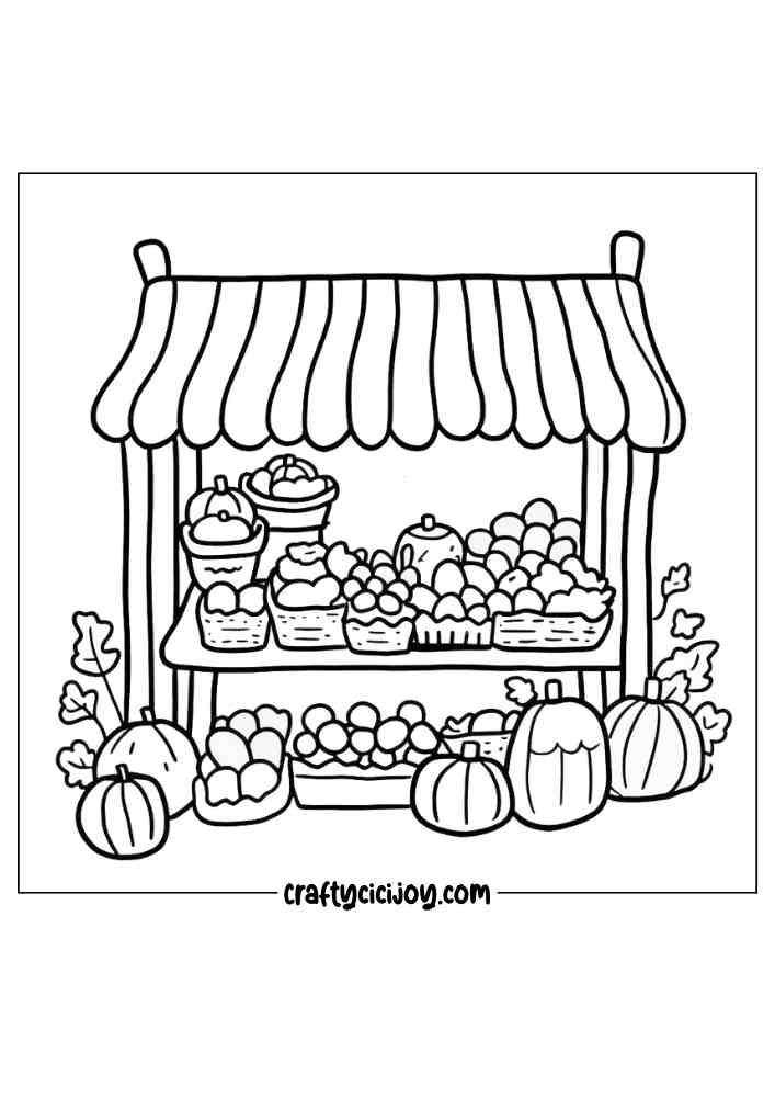 Fall Cozy Cute Coloring Page 1
