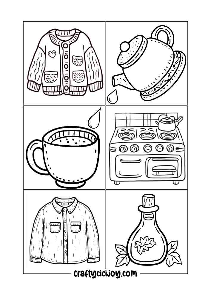 Fall Cozy Cute Coloring Page 3