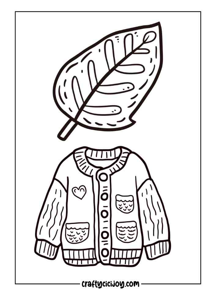 Fall Cozy Cute Coloring Page 8