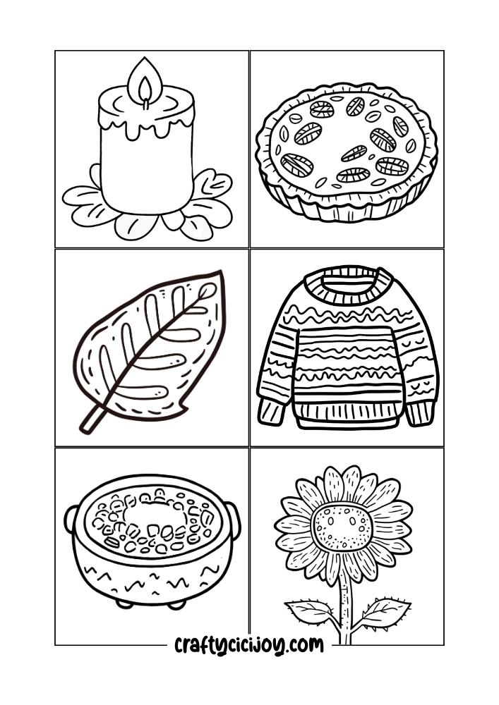 bold and easy fall coloring page for adults