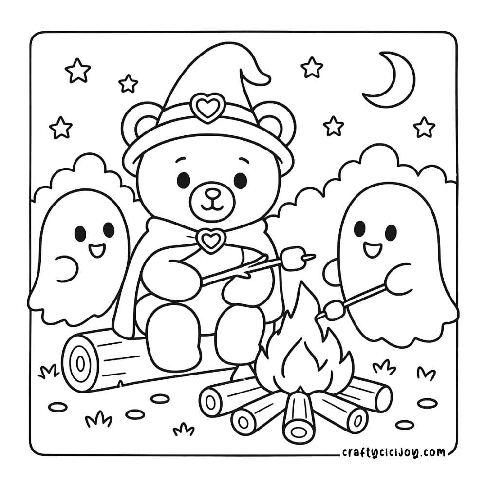 Free Cozy Halloween Coloring Page 3