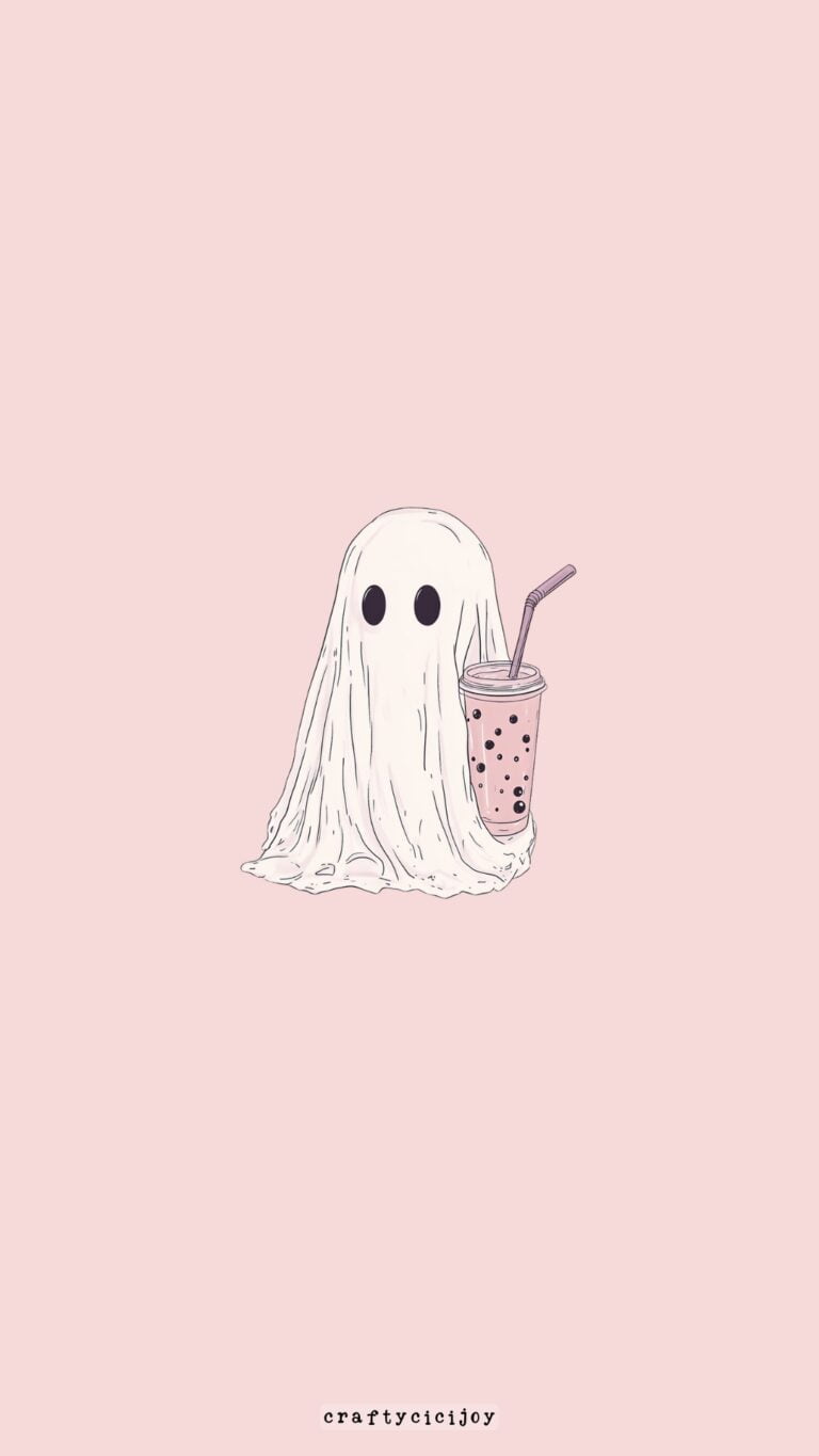 ghost drinking bubble tea