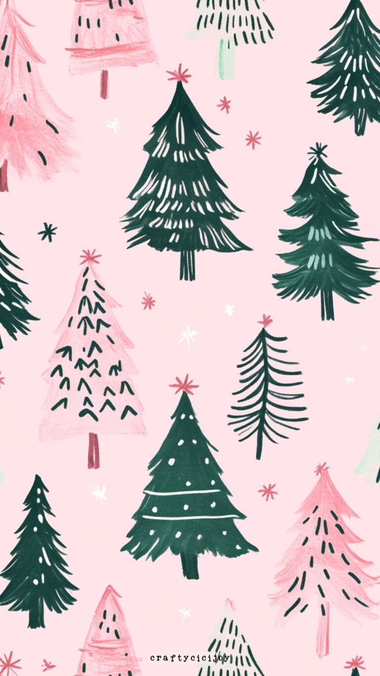 pink and green christmas wallpaper
