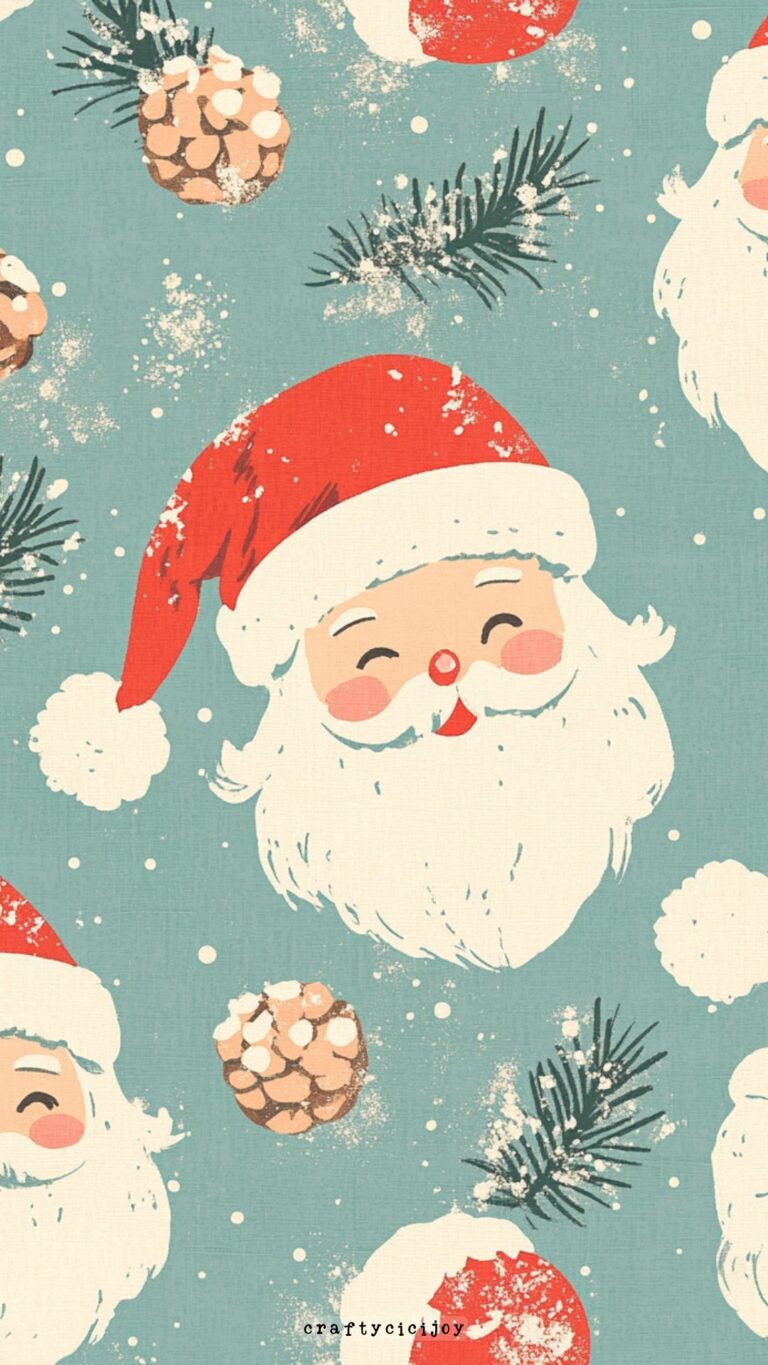 santa vintage pattern wallpaper