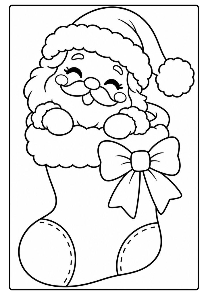 Christmas Stocking Coloring Page for Toddlers