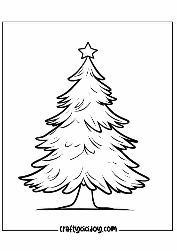 Christmas Tree Coloring Page 1