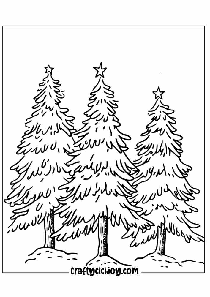 Christmas Tree Coloring Page 10