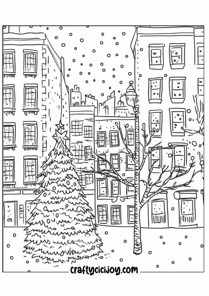 Christmas Tree Coloring Page 12
