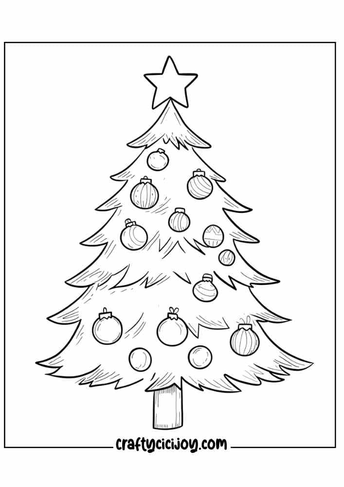 Christmas Tree Coloring Page 13