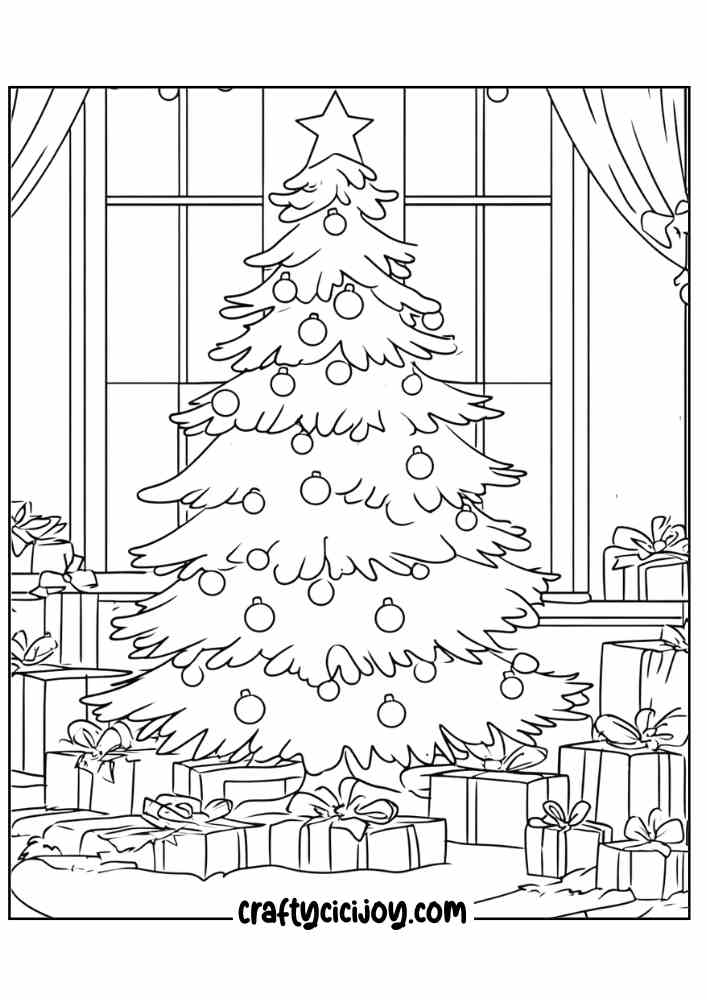 Christmas Tree Coloring Page 14