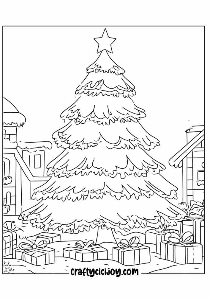 Christmas Tree Coloring Page 15