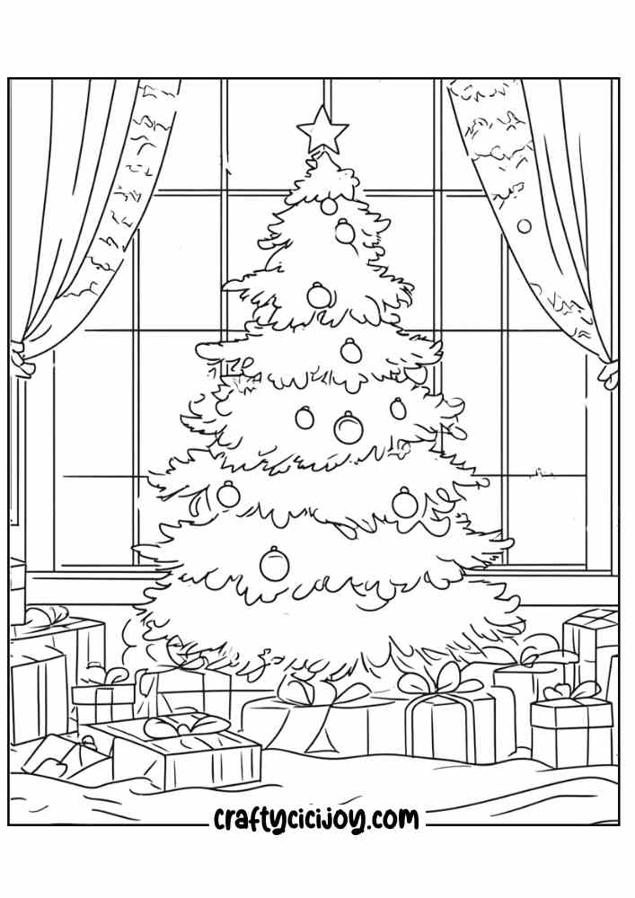 Christmas Tree Coloring Page 16