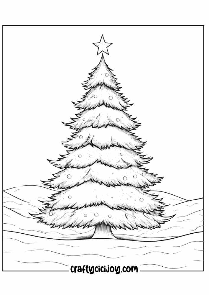 Christmas Tree Coloring Page 17