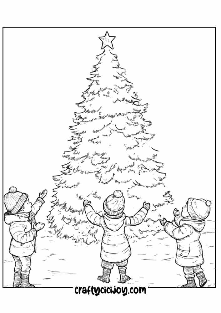 Christmas Tree Coloring Page 19