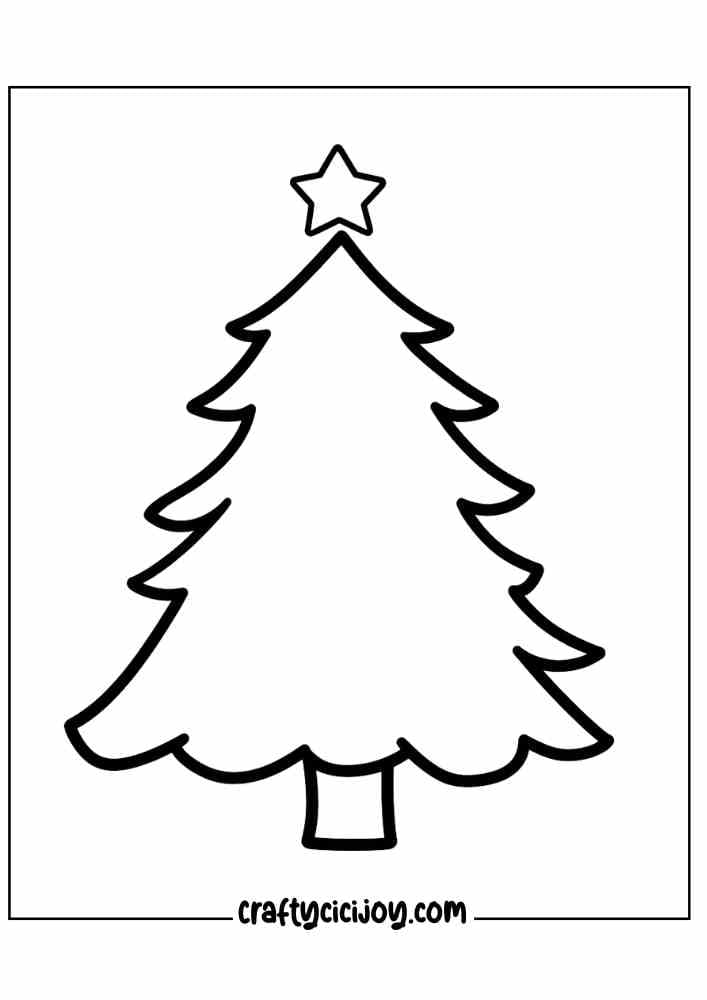 Christmas Tree Coloring Page 2