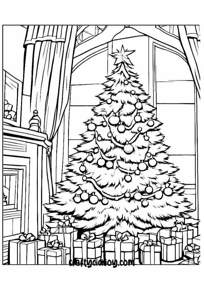 Christmas Tree Coloring Page 3