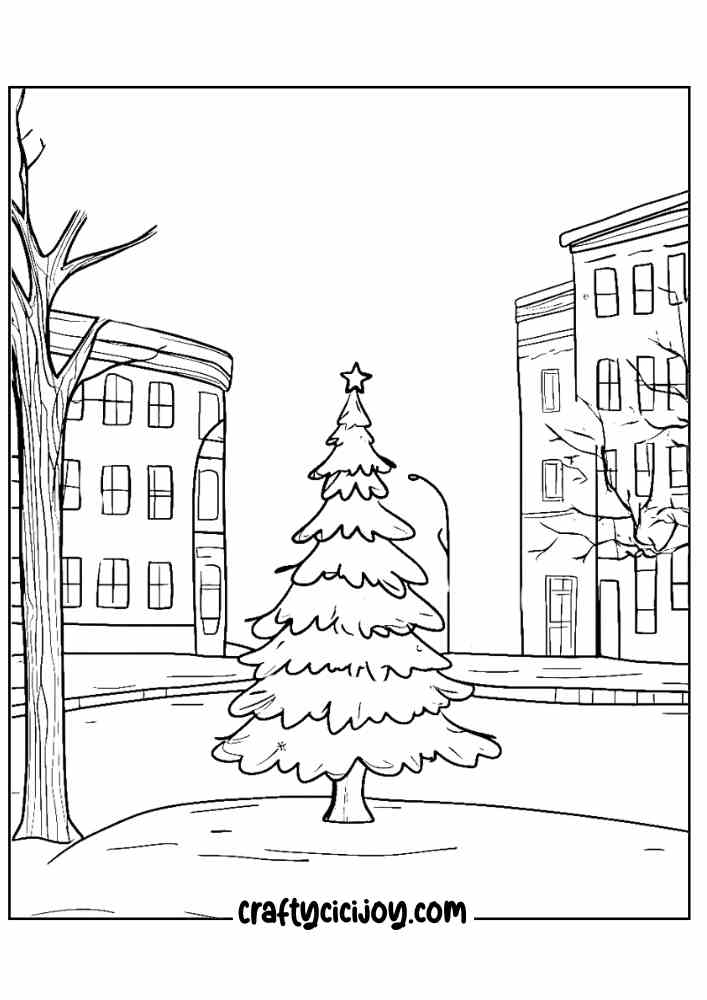 christmas tree coloring pages