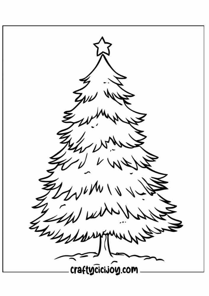 Christmas Tree Coloring Page 5