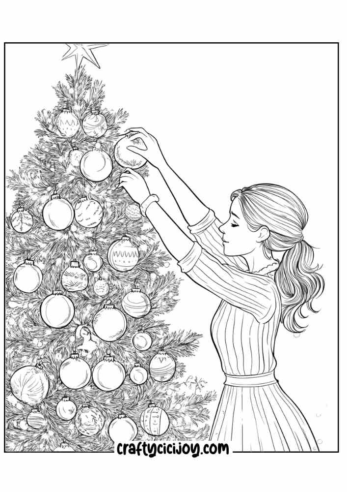 Christmas Tree Coloring Page 7