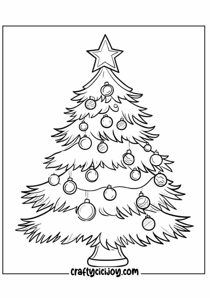 Christmas Tree Coloring Page 8