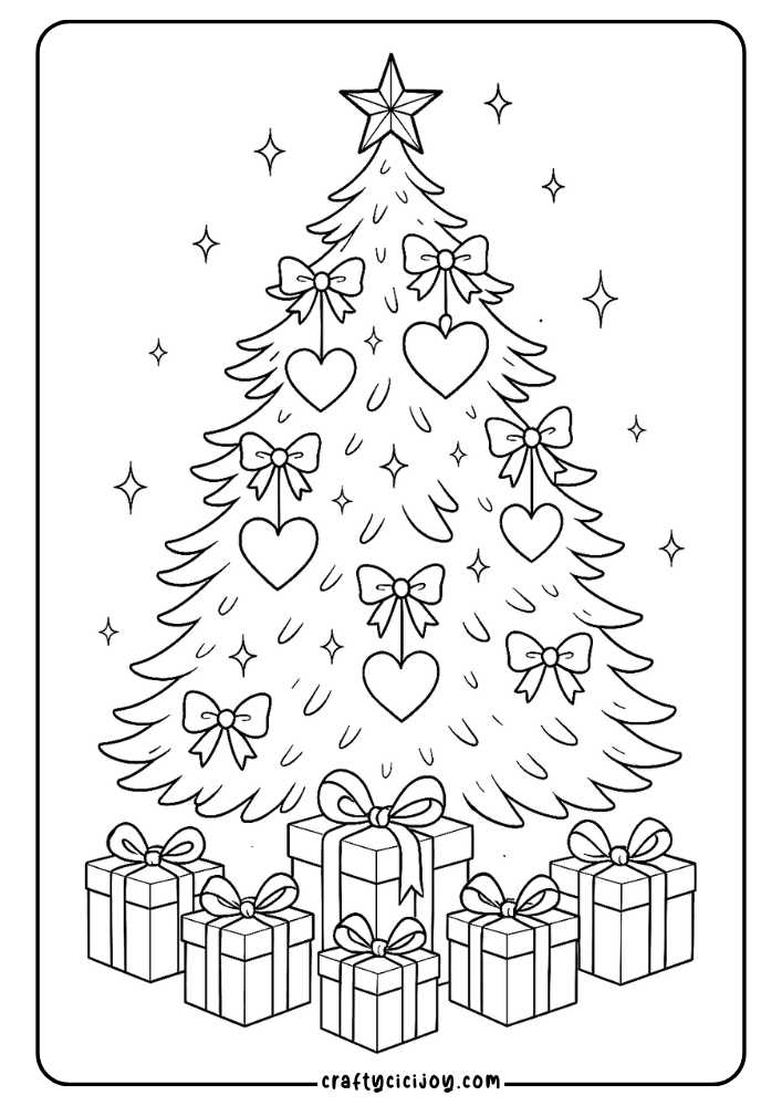 Christmas Tree Coloring Pages 10
