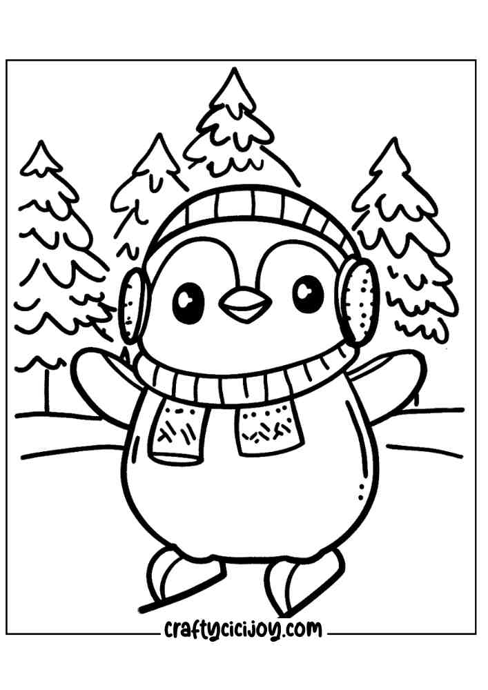 Cozy Christmas Coloring Page