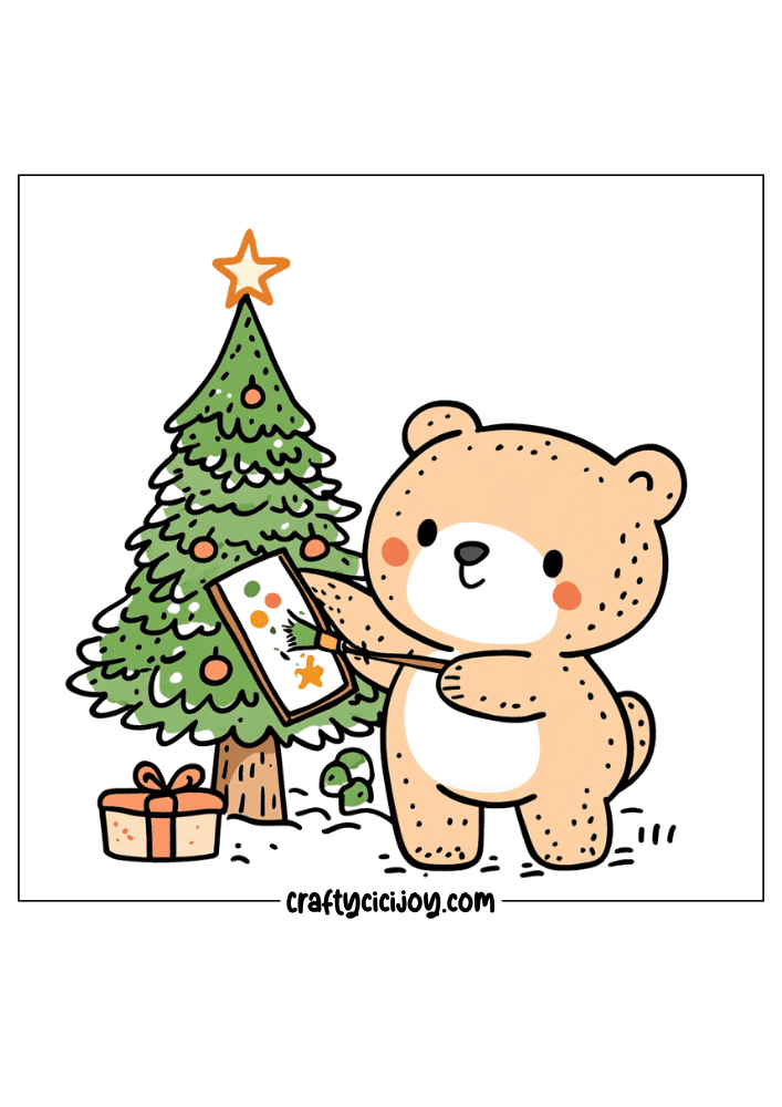 Cozy Christmas Coloring Page