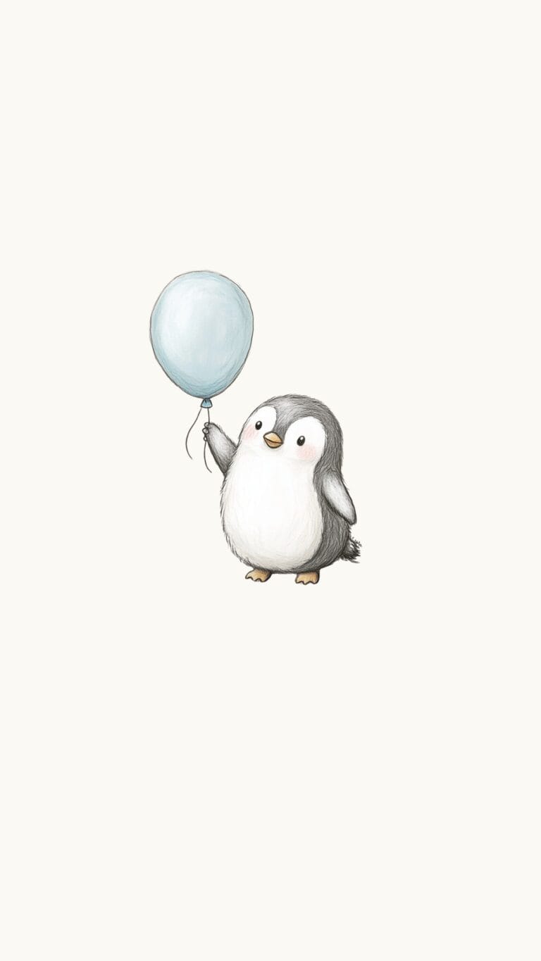 cute watercolor penguin wallpaper