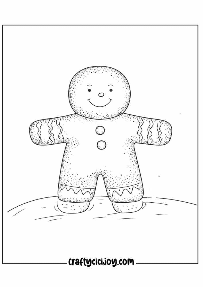 Gingerbread Man Coloring Page 10