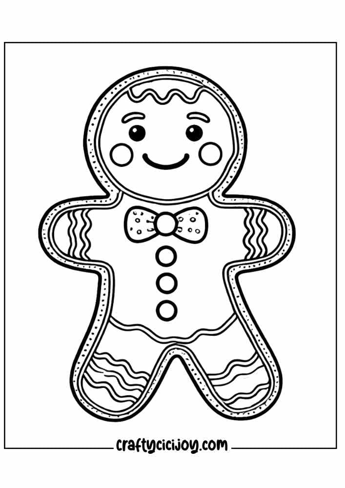 Gingerbread Man Coloring Page 11