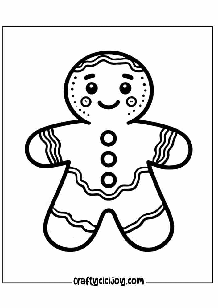 Gingerbread Man Coloring Page 12