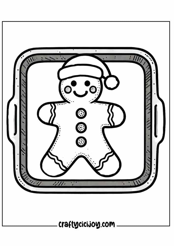 Gingerbread Man Coloring Page 13