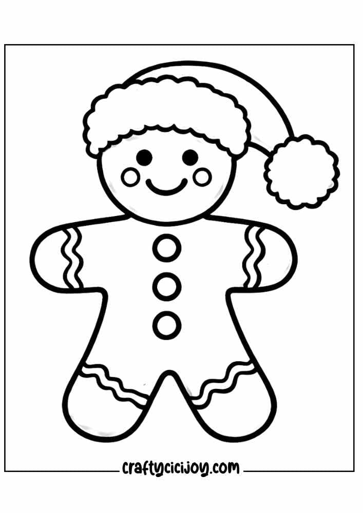 Gingerbread Man Coloring Page 14