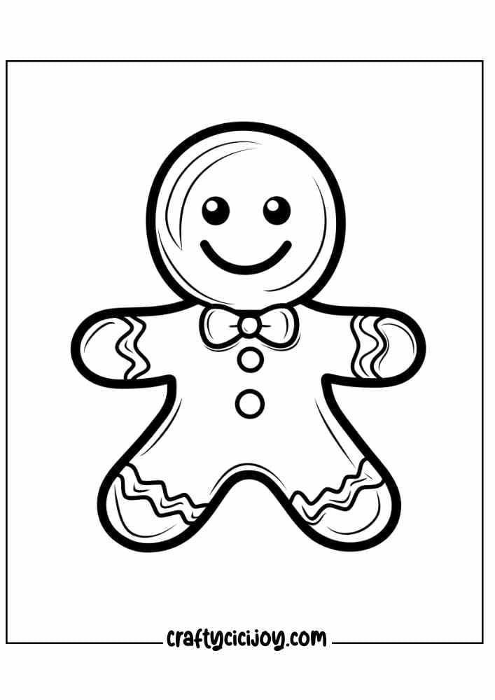 Gingerbread Man Coloring Page 2