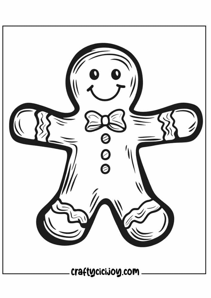 Gingerbread Man Coloring Page 3