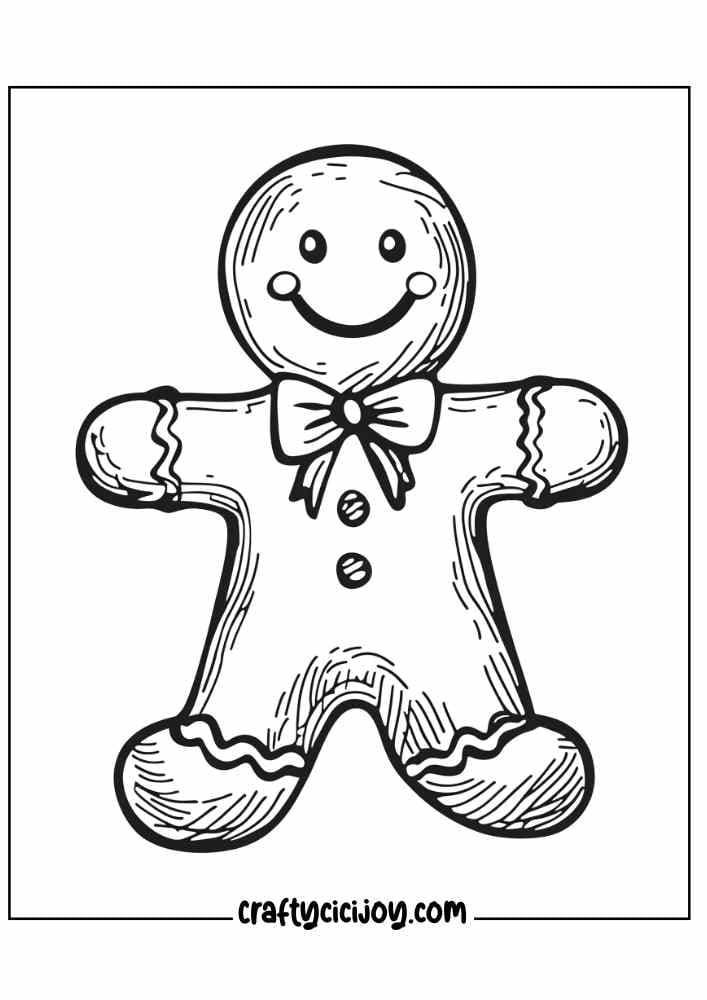 Gingerbread Man Coloring Page 4