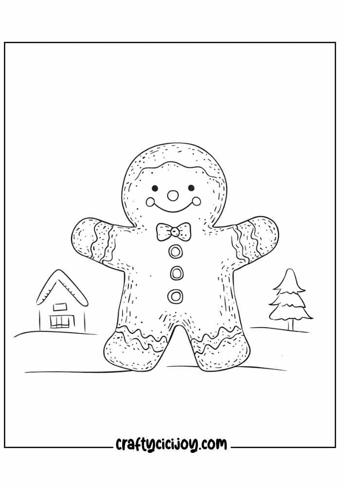 Gingerbread Man Coloring Page 5