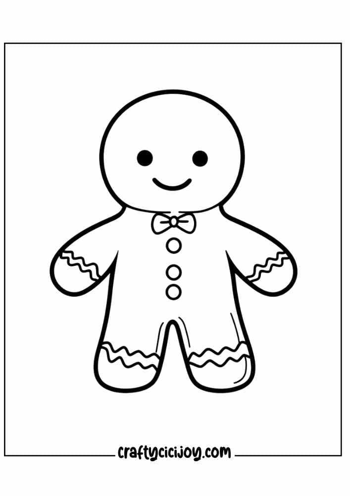 Gingerbread Man Coloring Page 6