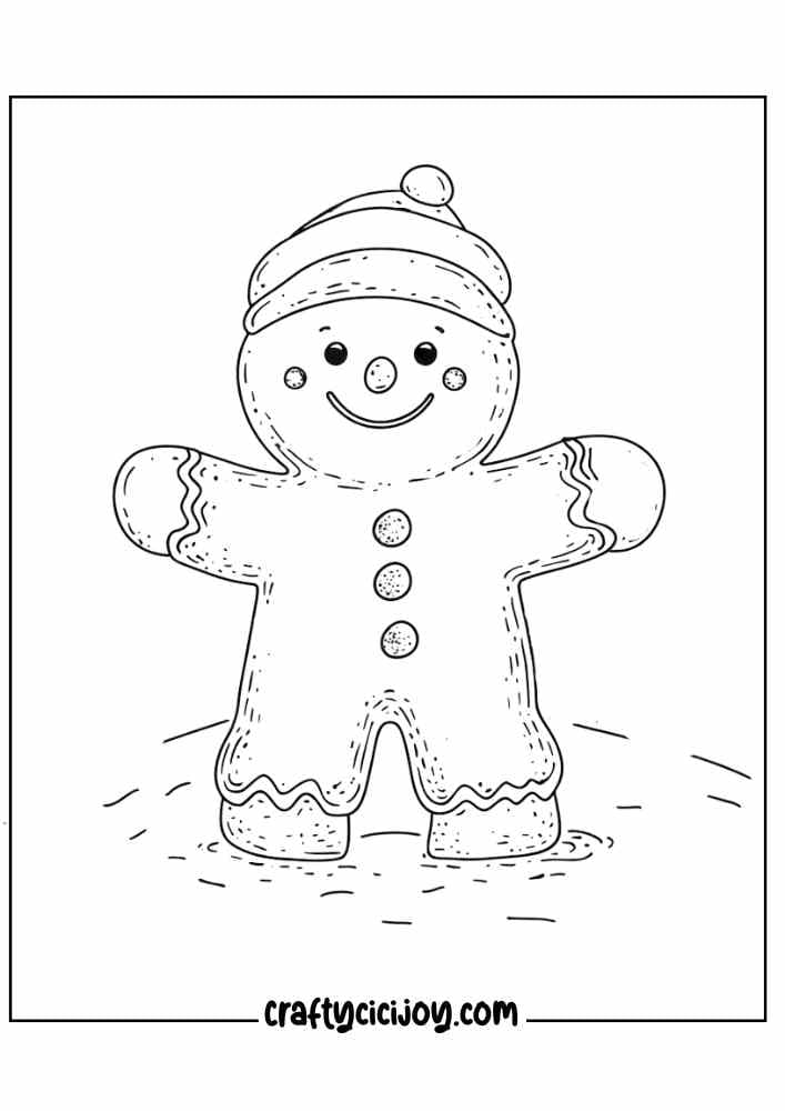 Gingerbread Man Coloring Page 8