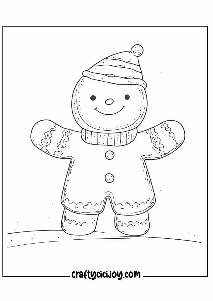 Gingerbread Man Coloring Page 9 1