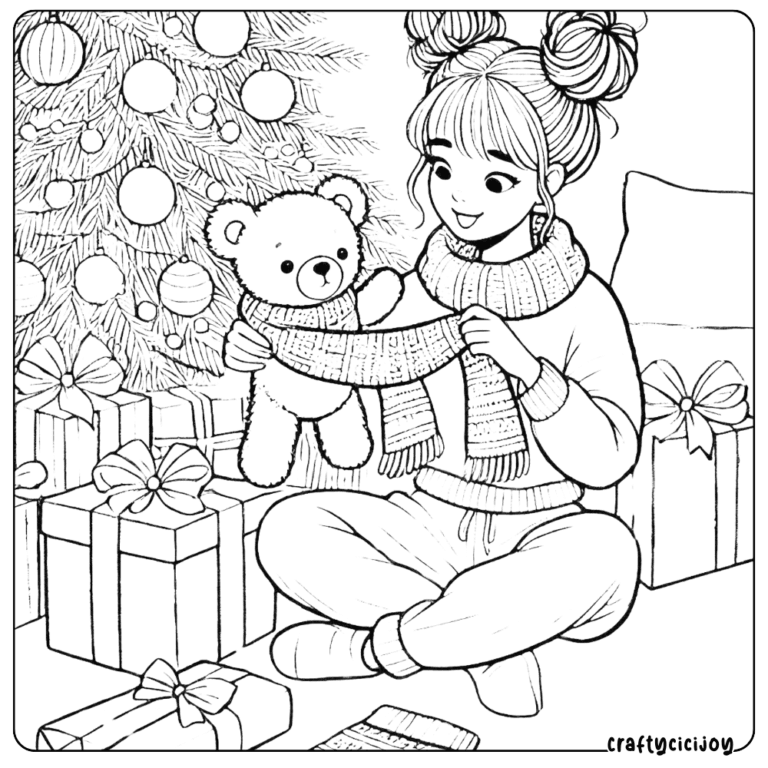Free Hygee Christmas Coloring Page