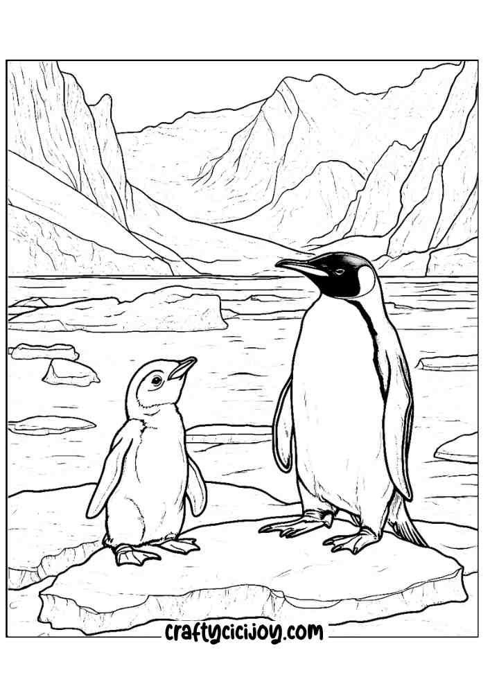 Penguin Coloring Page 9
