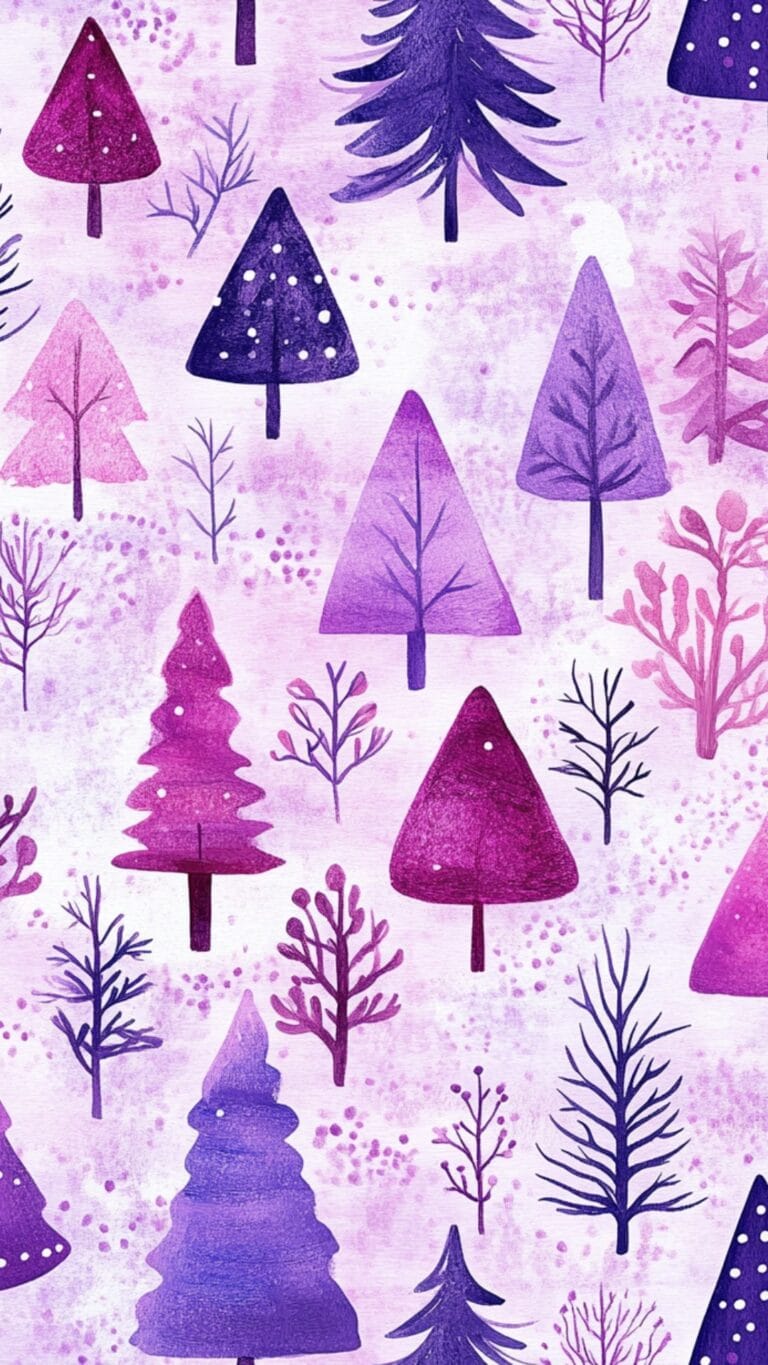 preppy purple Christmas tree wallpaper
