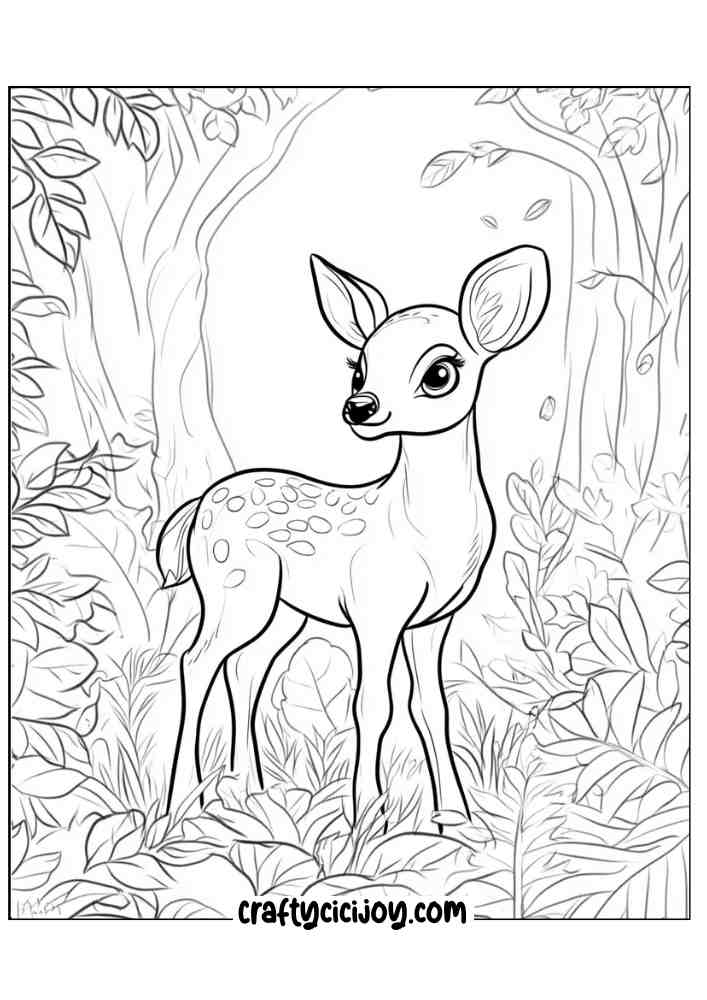 Reindeer Christmas Coloring Page 2
