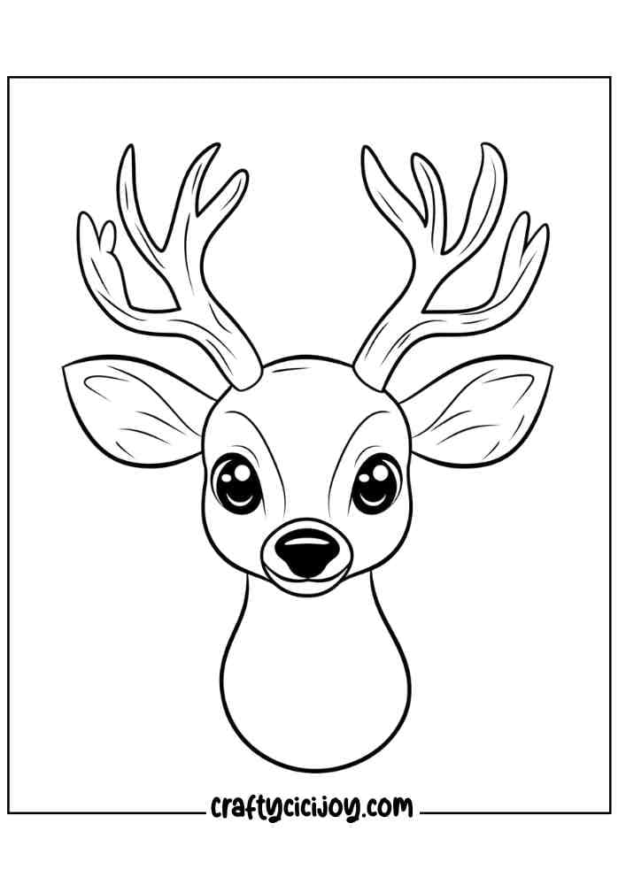 Reindeer Christmas Coloring Page 7