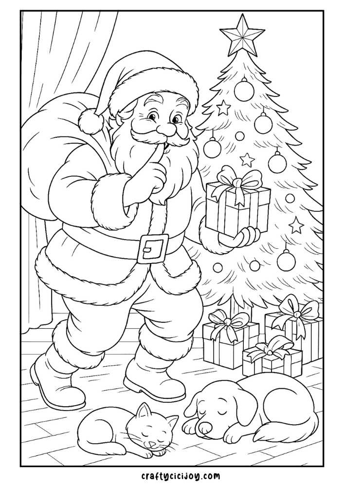 Santa Coloring Pages (Free Printable PDFs)